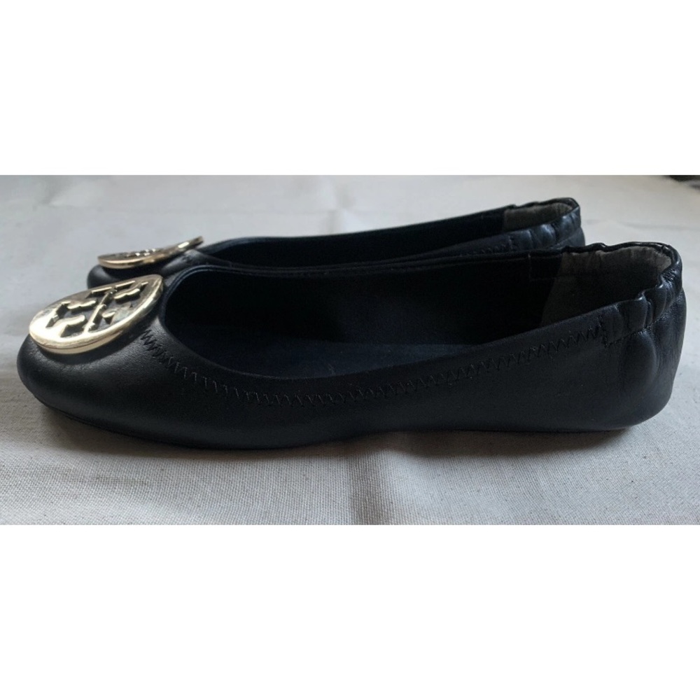 Tory Burch Sz 6M Black Leather Ballet Flats - Picture 4 of 6